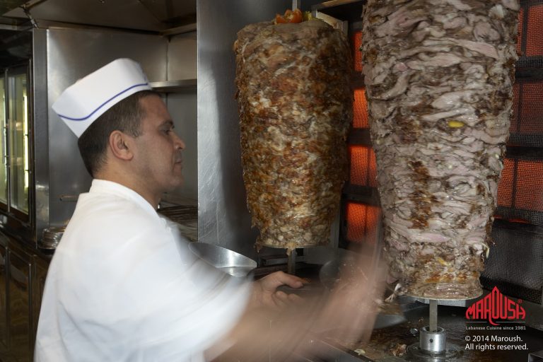 Shawarma Meats rotating and heating