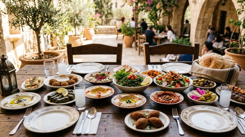 Maroush mezze spread – authentic restaurant London