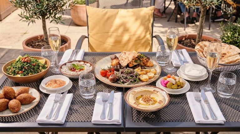 Cold Lebanese mezze spread at Maroush restaurant London