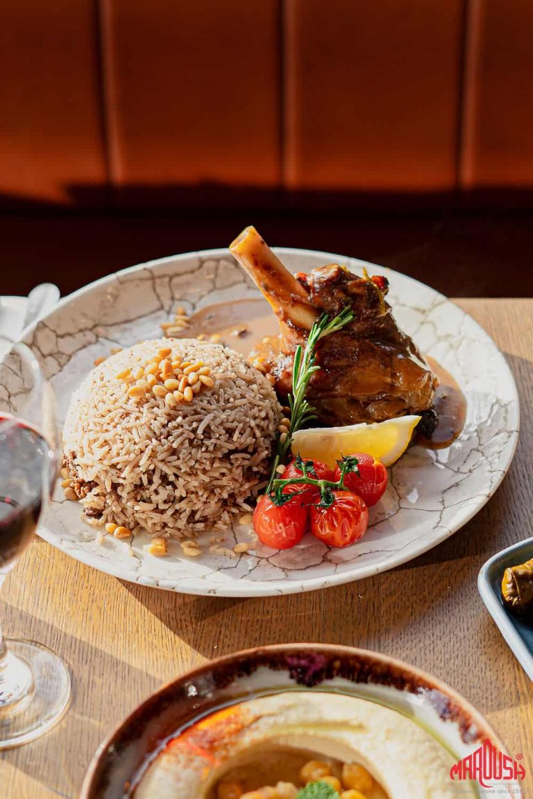 Mixed grill platter at Maroush London with shish taouk kafta and lamb cubes